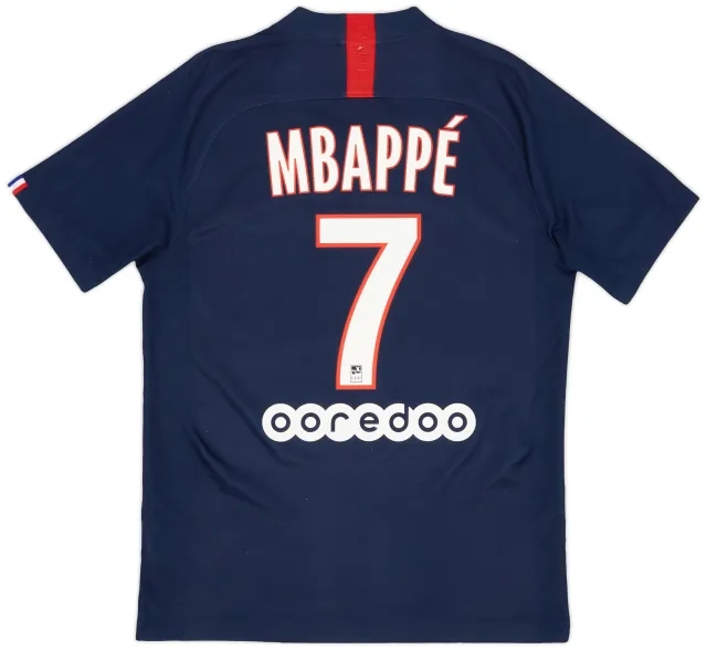 Nike 2019-20 Paris Saint-Germain Home Shirt Mbappe #7 - 7/10 - (M)
