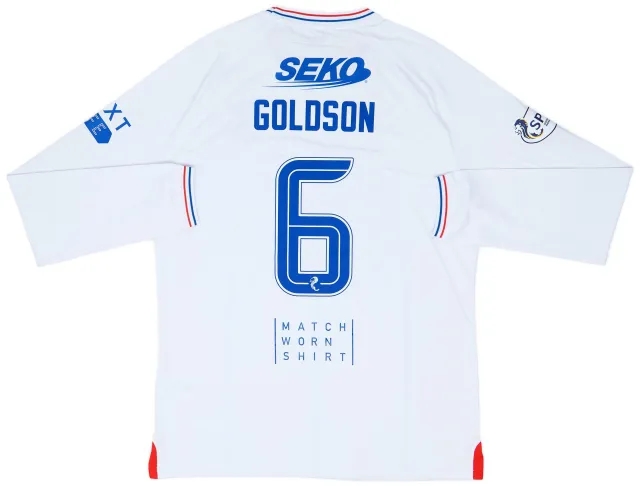 Castore 2023-24 Rangers Match Issue Away Shirt Goldson #6
