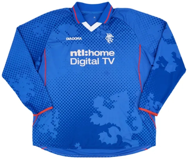 Diadora 2002-03 Rangers Home L/S Shirt - 8/10 - (XXL)