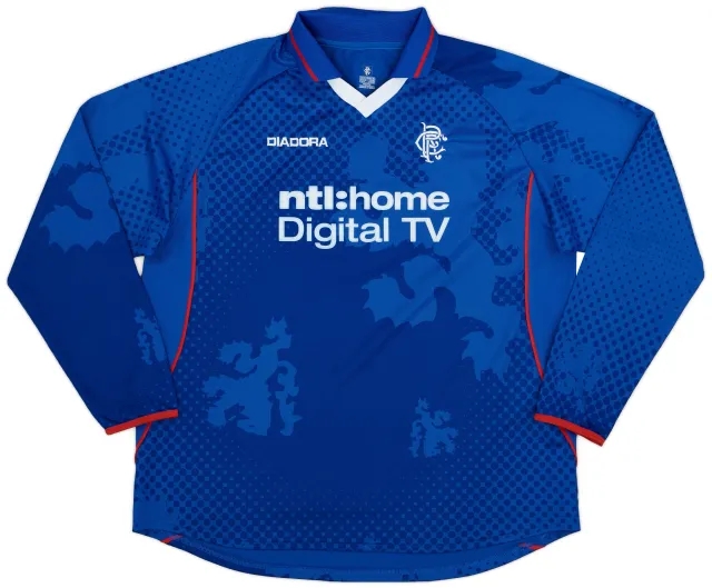 Diadora 2002-03 Rangers Home L/S Shirt - 9/10 - (XL)