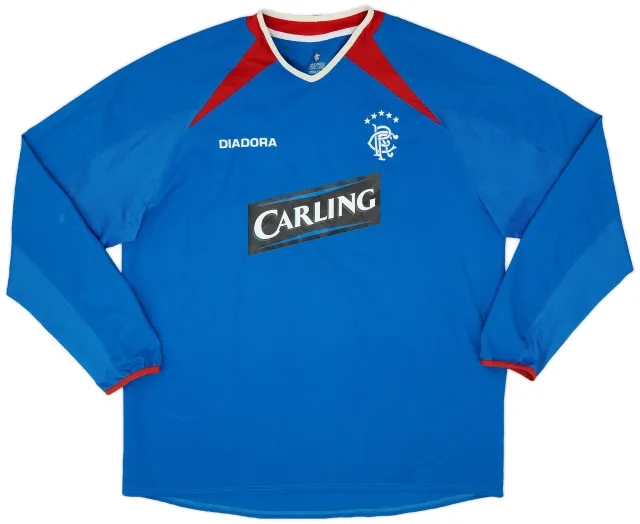 Diadora 2003-04 Rangers Home L/S Shirt - 8/10 - (XL)