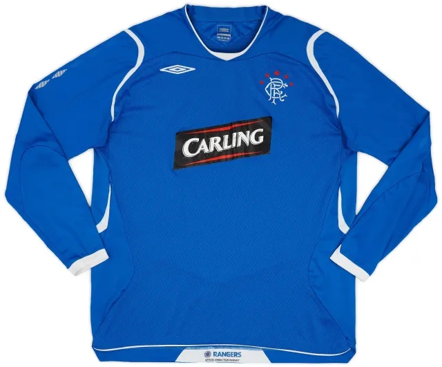 Umbro 2008-09 Rangers Home L/S Shirt - 7/10 - (XL)