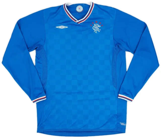 Umbro 2009-10 Rangers Home L/S Shirt - 9/10 - (XL.Boys)