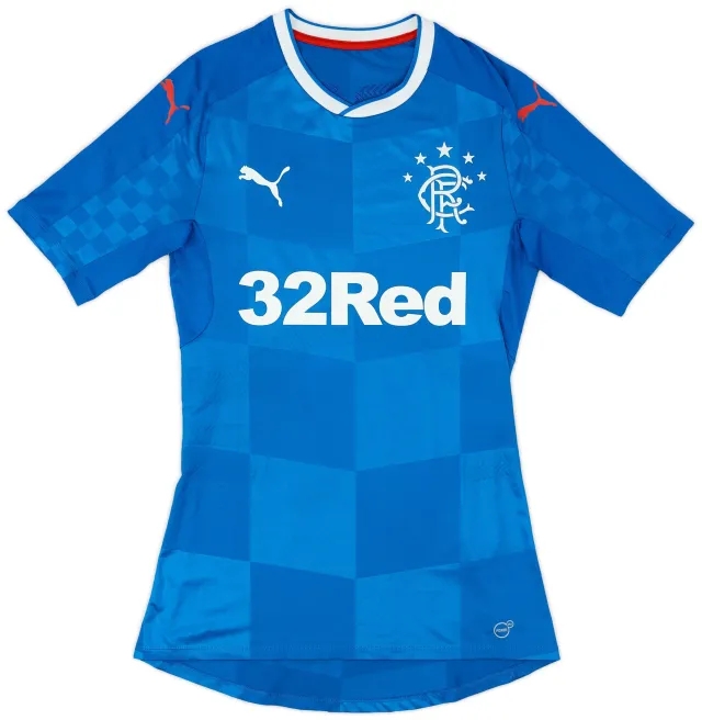 Puma 2016-18 Rangers Player Issue Home Shirt - 10/10 - (M)