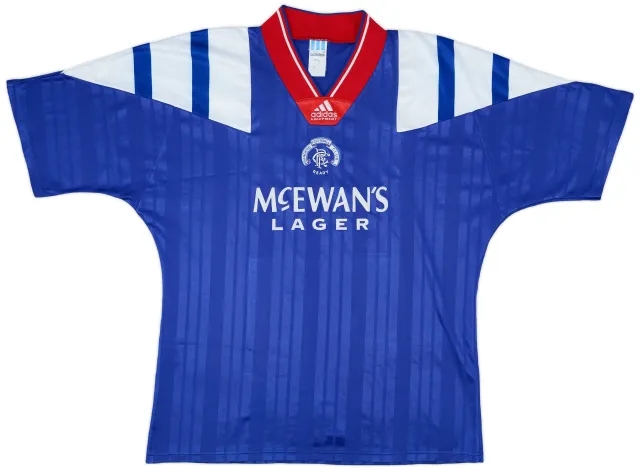 adidas 1992-94 Rangers Home Shirt - 8/10 - (XL)
