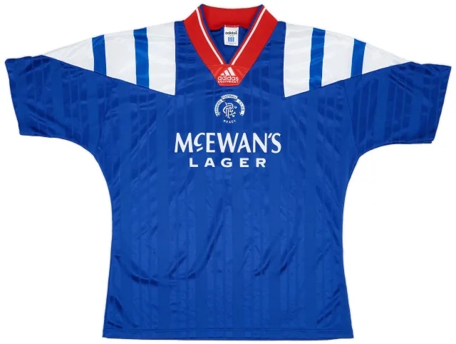 adidas 1992-94 Rangers Home Shirt #9 (McCoist) - 9/10 - (L/XL)