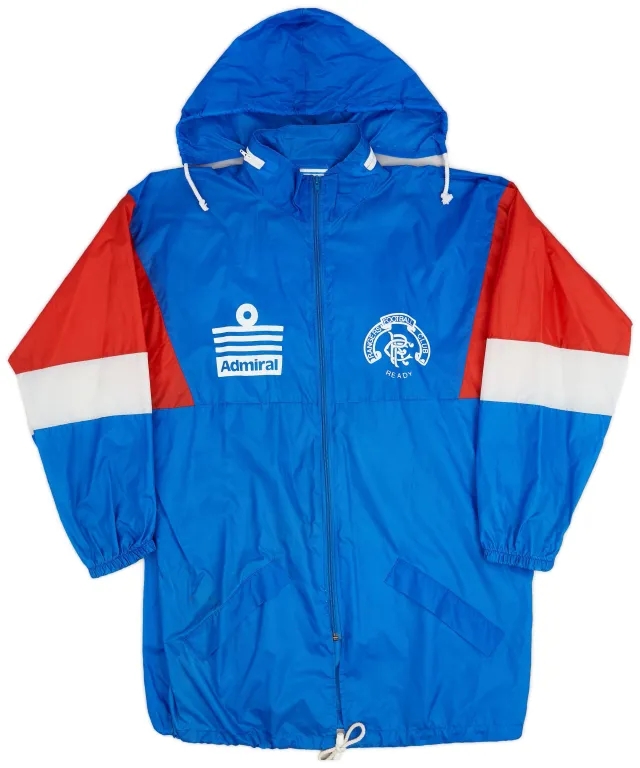 1990-92 Rangers Admiral Hooded Rain Jacket - 7/10 - (L)