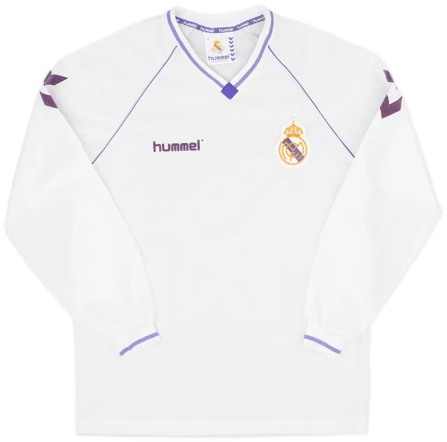 Hummel 1990-91 Real Madrid Home L/S Shirt - 10/10 - (S)