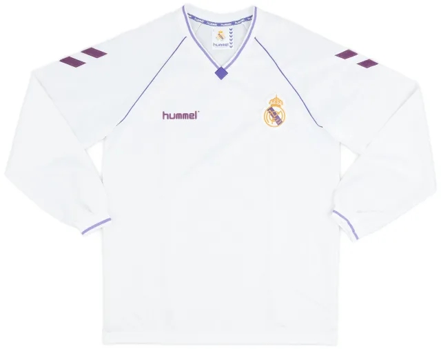 Hummel 1990-91 Real Madrid Home L/S Shirt - 9/10 - (L)