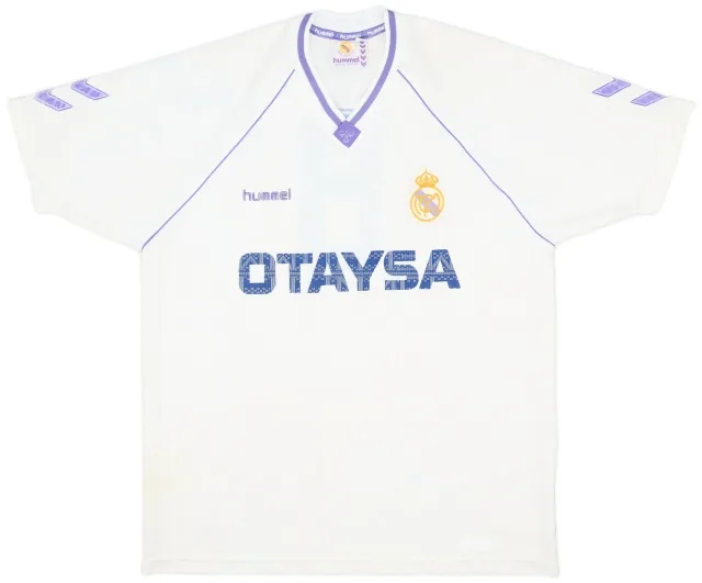 Hummel 1990-91 Real Madrid Home Shirt #8 - 6/10 - (XL)