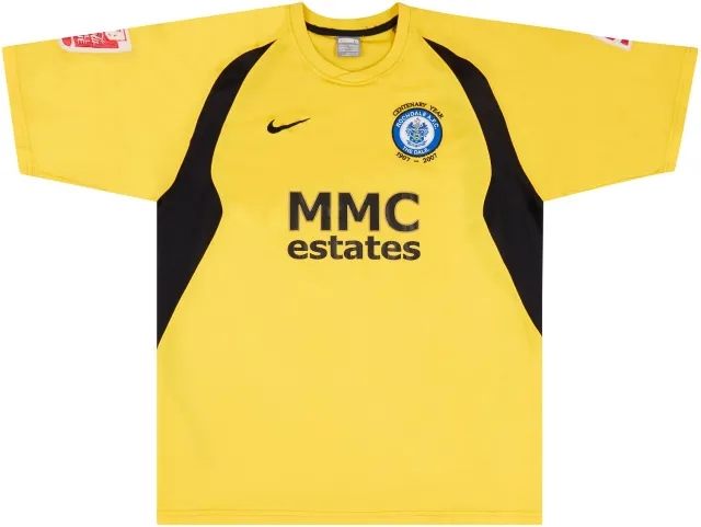 Nike 2007-08 Rochdale Match Issue Away Shirt Higginbotham #18