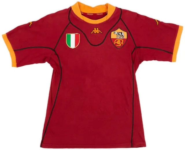 Kappa 2001-02 Roma Home Shirt - 7/10 - (XL.Boys)