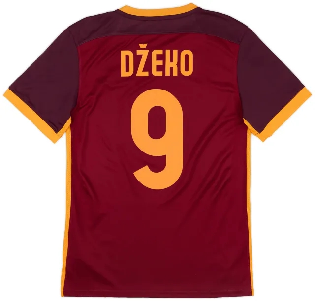 Nike 2015-16 Roma Home Shirt Dzeko #9 - 8/10 - (S)