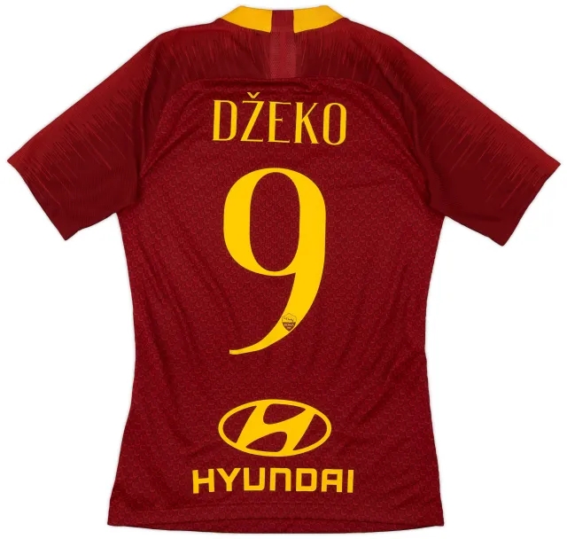 Nike 2018-19 Roma Authentic Home Shirt Dzeko #9 - 10/10 - (S)