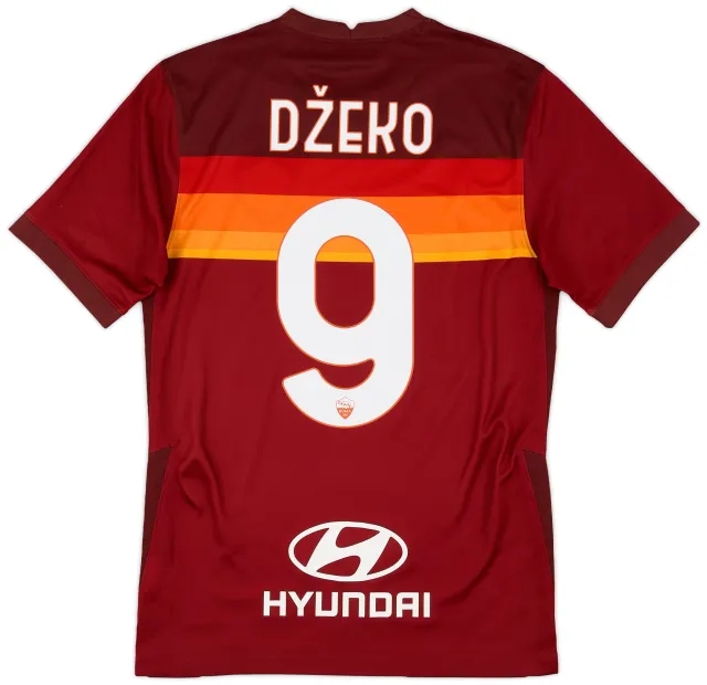 Nike 2020-21 Roma Home Shirt Dzeko #9 - 8/10 - (S)