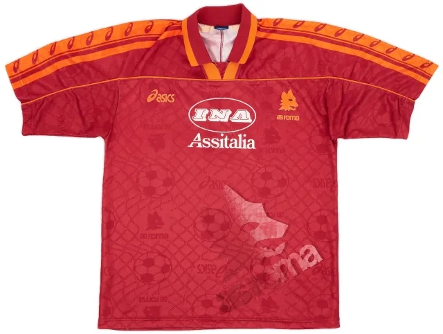 Asics 1995-96 Roma Home Shirt - 8/10 - (XL)