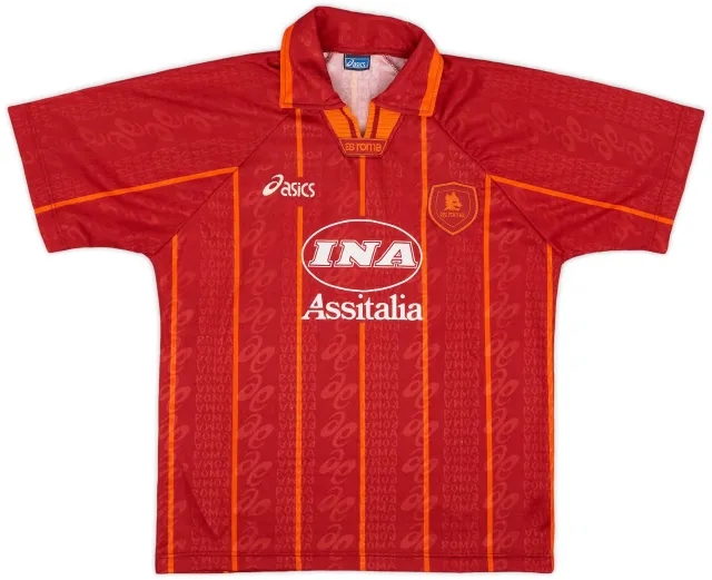 Asics 1996-97 Roma Home Shirt - 8/10 - (S)