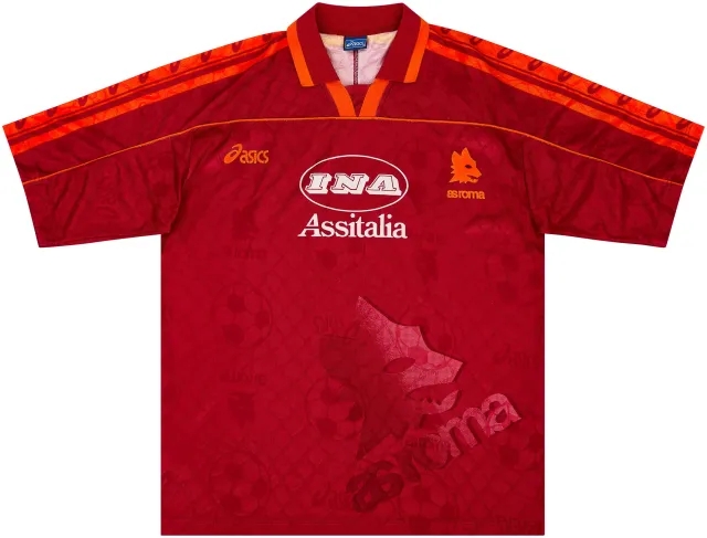 Asics 1995-96 Roma Home Shirt - 8/10 - (XL)