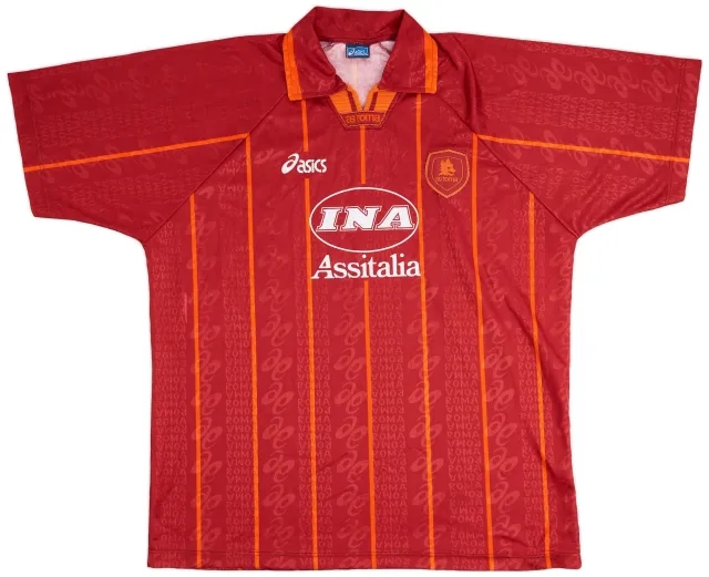Asics 1996-97 Roma Home Shirt - 9/10 - (XL)
