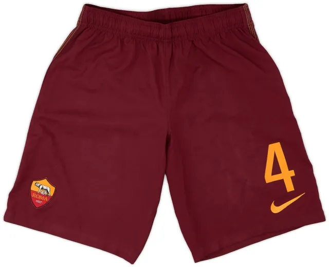 Nike 2017-18 Roma Player Issue Home Shorts #4 - 8/10 - (S)