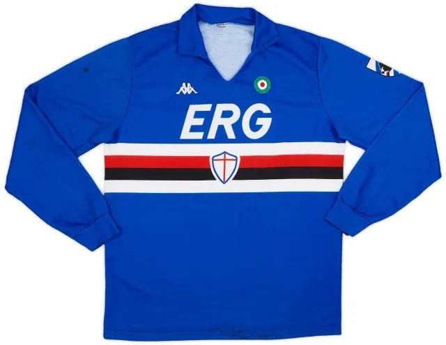 Kappa 1989-90 Sampdoria Home L/S Shirt - 8/10 - (L)
