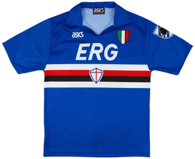 Asics 1991-92 Sampdoria Home Shirt - 8/10 - (L)