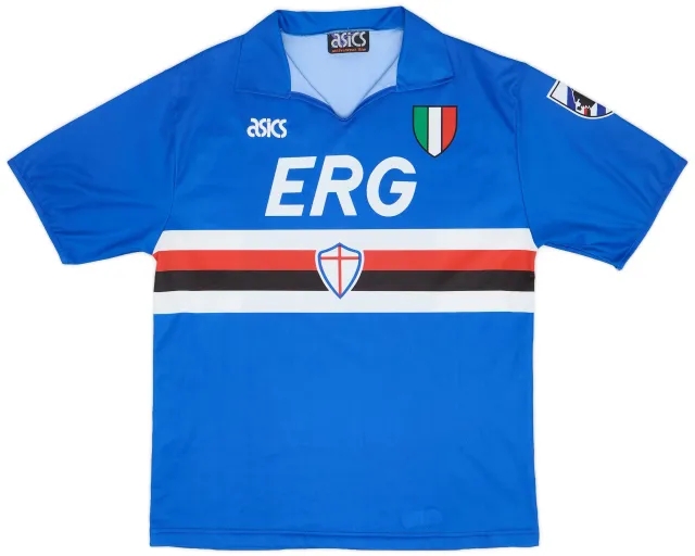 Asics 1991-92 Sampdoria Home Shirt - 8/10 - (L)