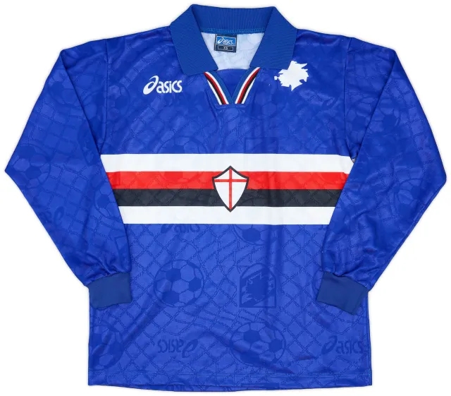 Asics 1996-97 Sampdoria Home L/S Shirt - 7/10 - (XS)