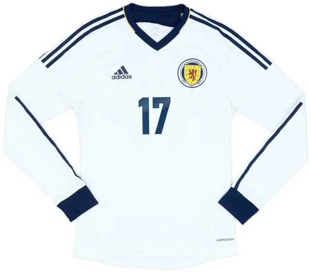 adidas 2012-14 Scotland Authentic Away L/S Shirt #17 - 9/10 - (S)