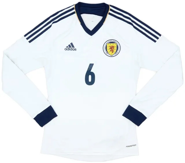 adidas 2012-14 Scotland Authentic Away L/S Shirt #6 - 9/10 - (S)
