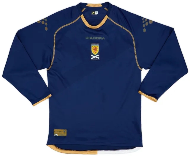 Diadora 2007-08 Scotland Home L/S Shirt - 8/10 - (S)