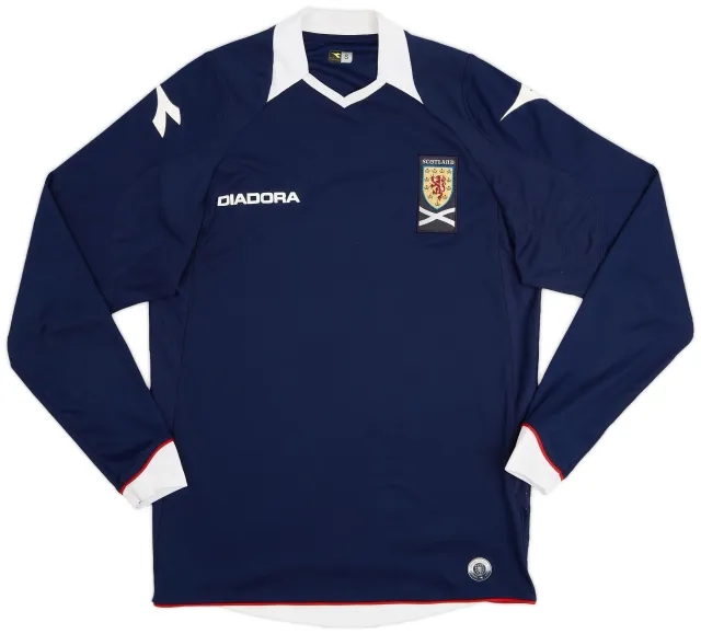 Diadora 2008-09 Scotland Home L/S Shirt - 9/10 - (S)