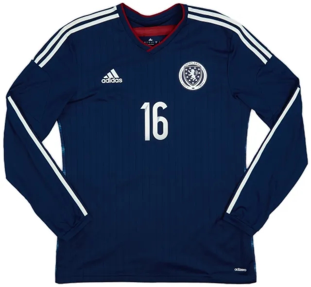 adidas 2014-15 Scotland Player Issue Home L/S Shirt #16 - 9/10 - (L)