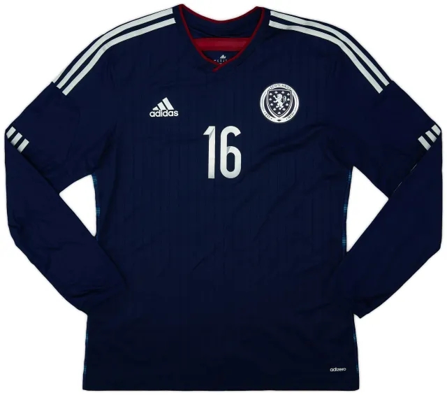 adidas 2014-15 Scotland Player Issue Home L/S Shirt #16 - 9/10 - (L)