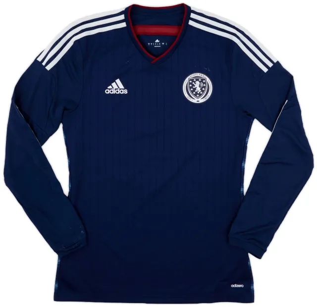 adidas 2014-15 Scotland Player Issue Home L/S - 7/10 - (M)