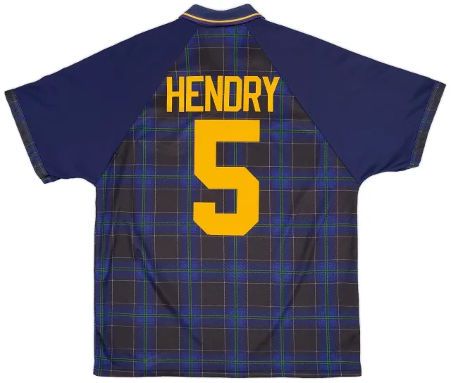 Umbro 1994-96 Scotland Home Shirt Hendry #5 - 9/10 - (XL)