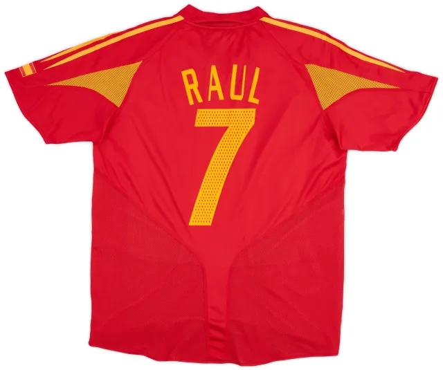 adidas 2004-06 Spain Player Issue Home Shirt Raul #7 - 8/10 - (L)