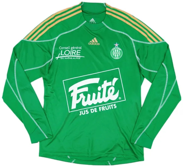 adidas 2009-10 Saint Etienne Player Issue Home L/S Shirt - 6/10 - (L)
