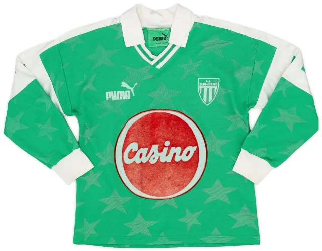 Puma 1991-92 Saint Etienne Home L/S Shirt - 7/10 - (S.Boys)