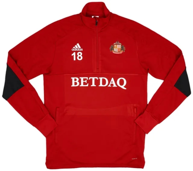 2017-18 Sunderland Player Issue adidas 1/4 Zip Track Jacket #18 - 7/10 - (M)