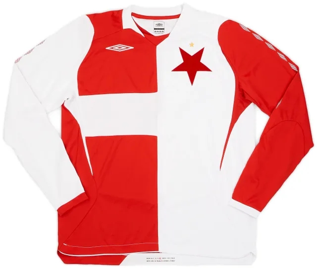 Umbro 2007-08 Slavia Prague Home L/S Shirt - 9/10 - (L)
