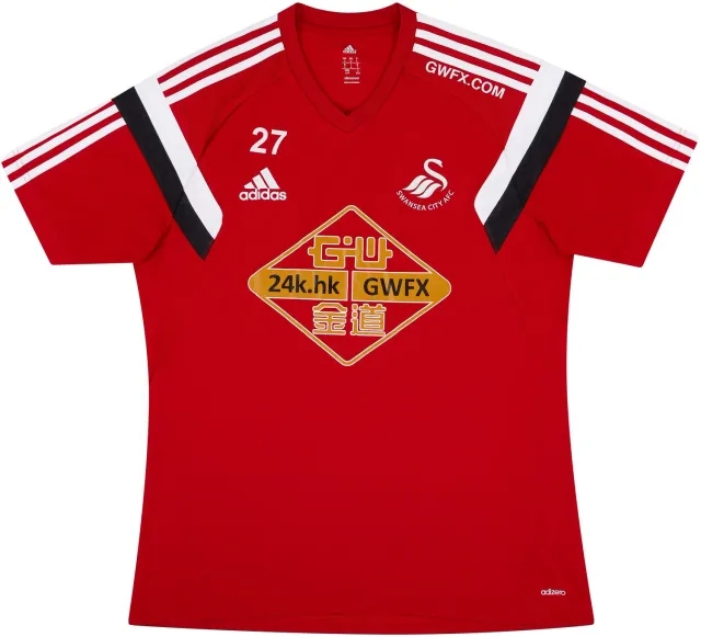 2014-15 Swansea Player Issue adidas Training Shirt - 8/10 - (L)