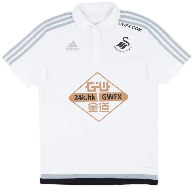 2015-16 Swansea adidas Polo Shirt - 8/10 - (S)