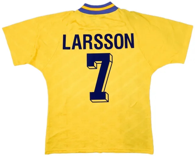 adidas 1994-96 Sweden Home Shirt Larsson #7 - 7/10 - (L)