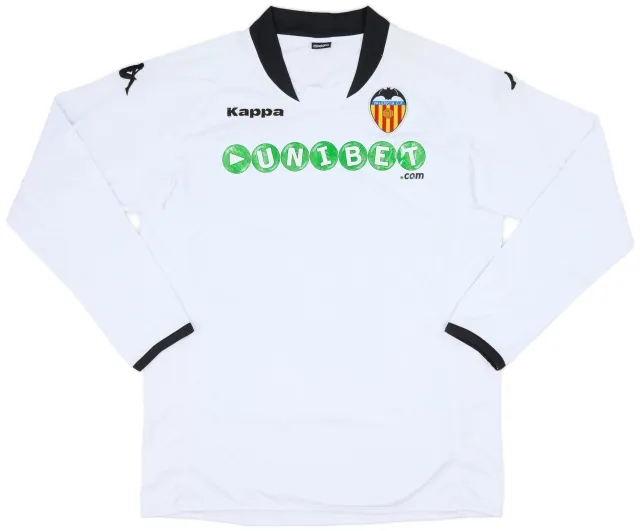 Kappa 2009-10 Valencia Home L/S Shirt - 6/10 - (XXL)