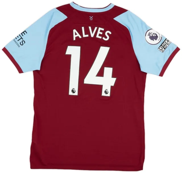 Umbro 2020-21 West Ham Match Issue Home Shirt Alves #14
