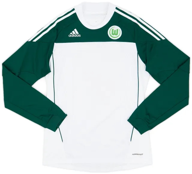 adidas 2010-11 Wolfsburg Player Issue Home L/S Shirt - 9/10 - (M)