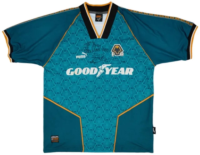 Puma 1996-97 Wolves Signed Away Shirt - 8/10 - (L)