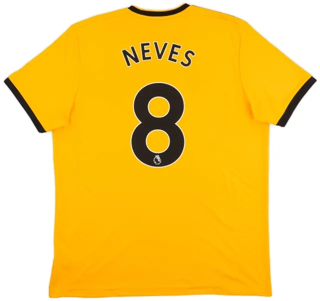 adidas 2018-19 Wolves Home Shirt Neves #8 - 8/10 - (XL)