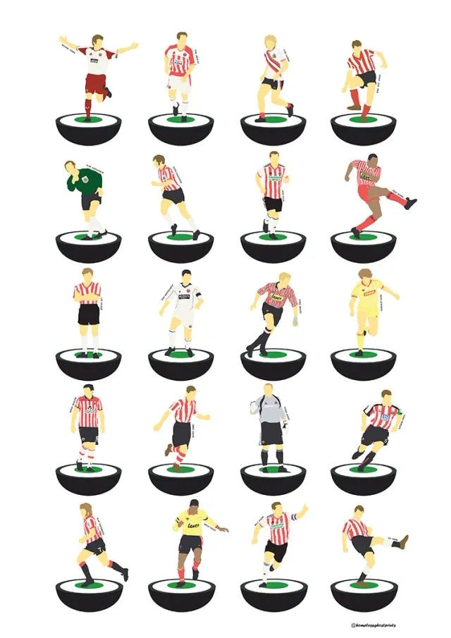 Accessories 1935-2020 Sheffield United Subbuteo A3 Print/Poster